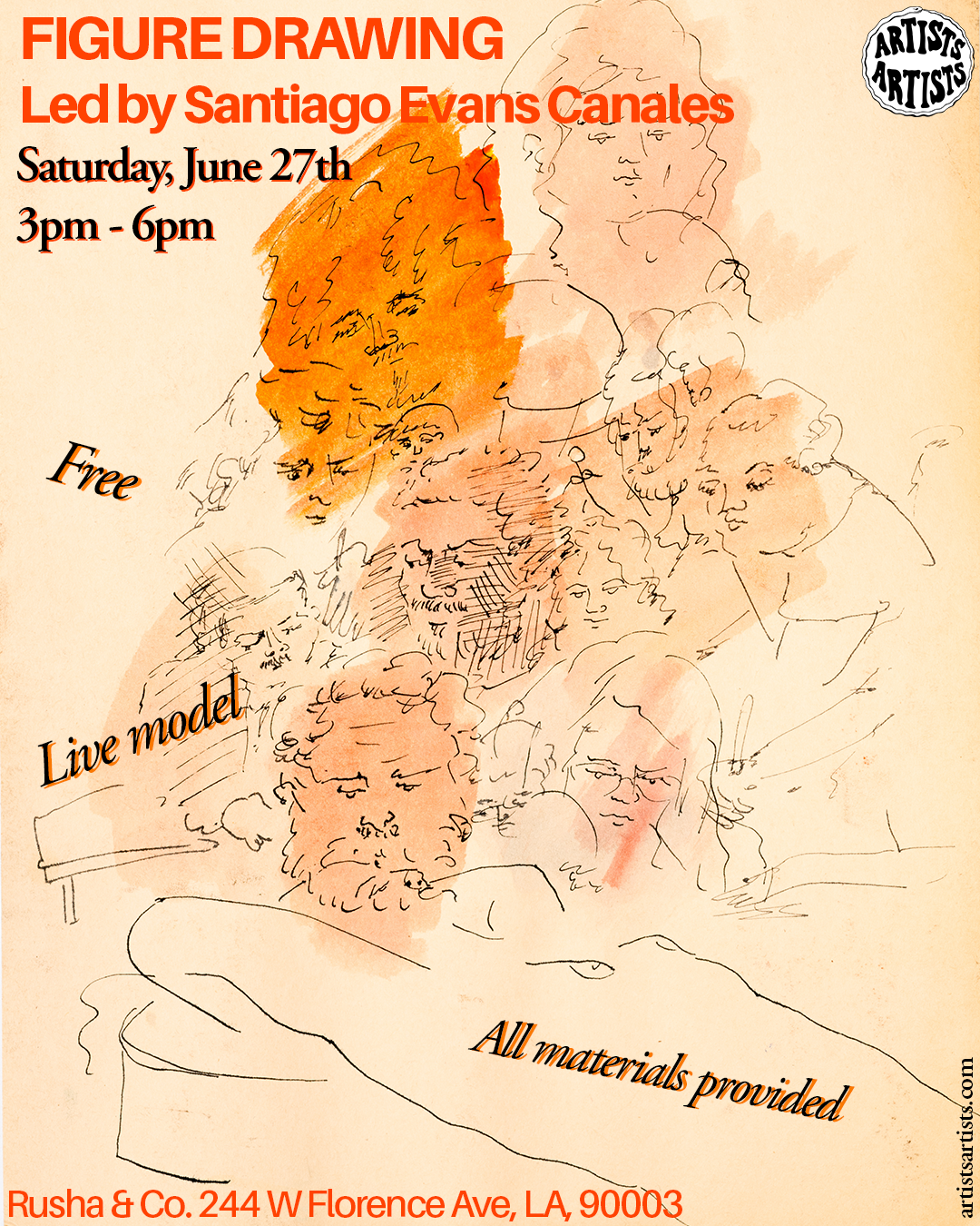 Figure Drawing with Santiago Evans Canales – June 27, 2026, Los Angeles, CA