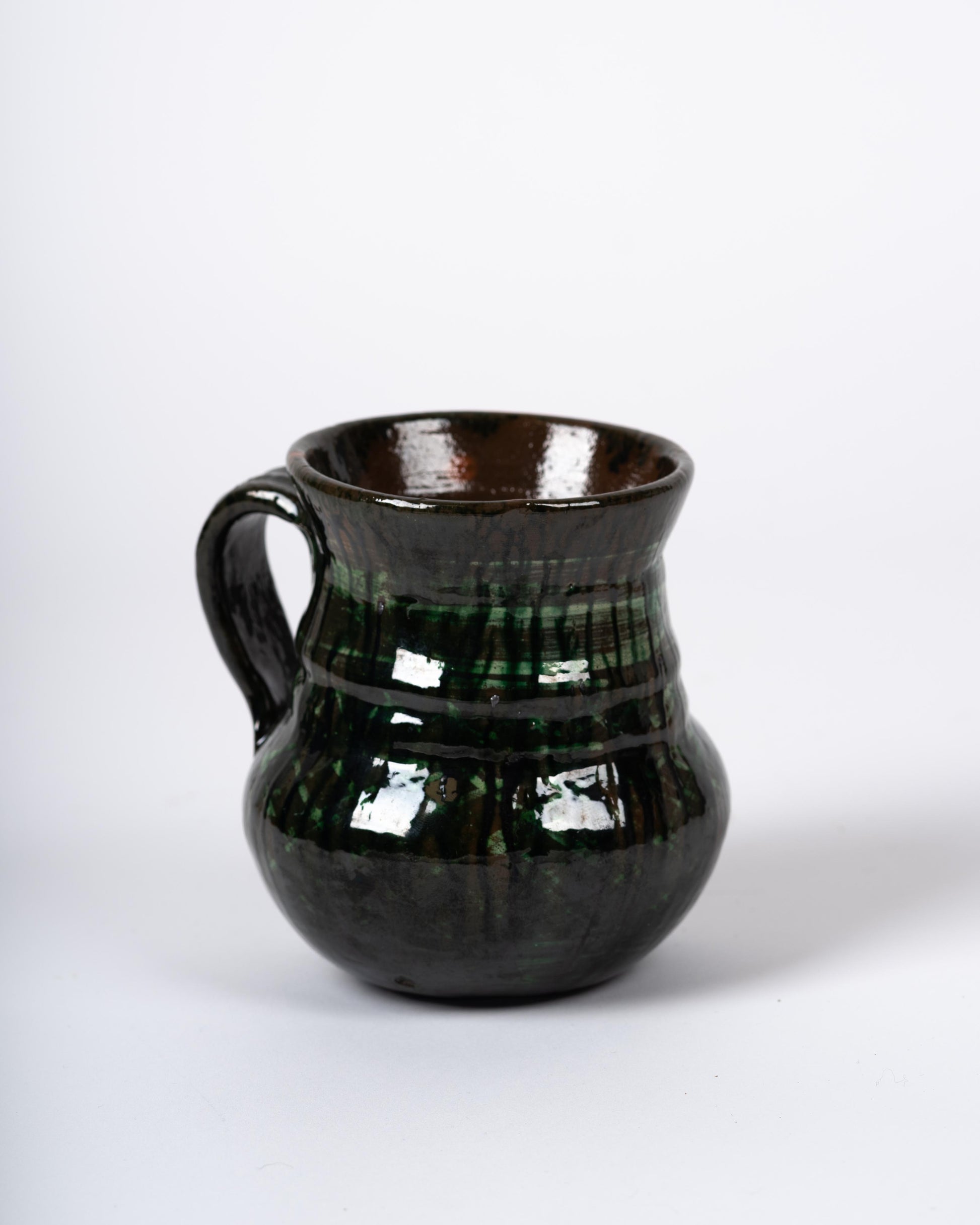 Green redware vessel from Michoacán, Mexico