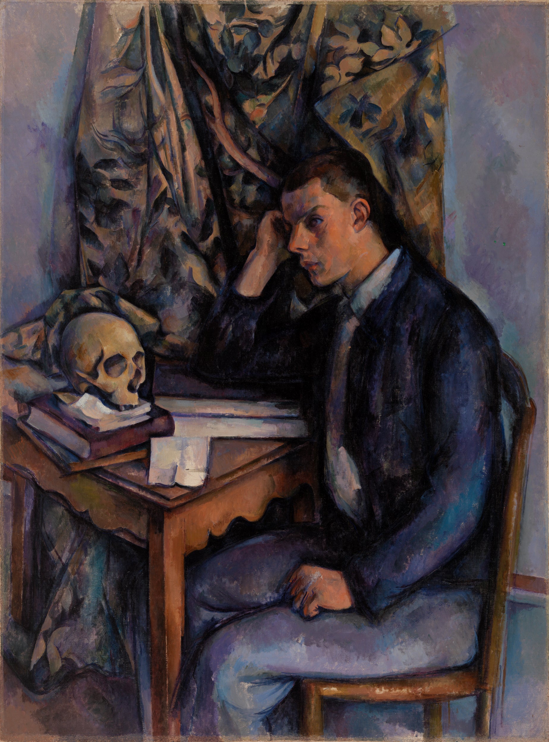 Young Man and Skull